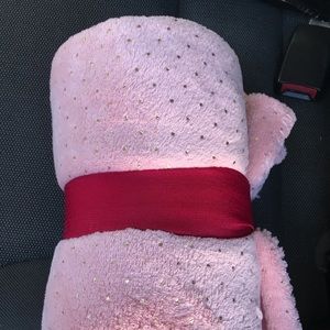 Pink with gold dots blanket